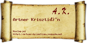 Artner Krisztián névjegykártya