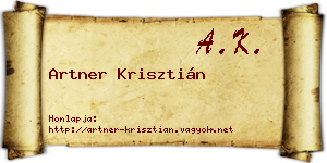 Artner Krisztián névjegykártya