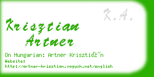 krisztian artner business card
